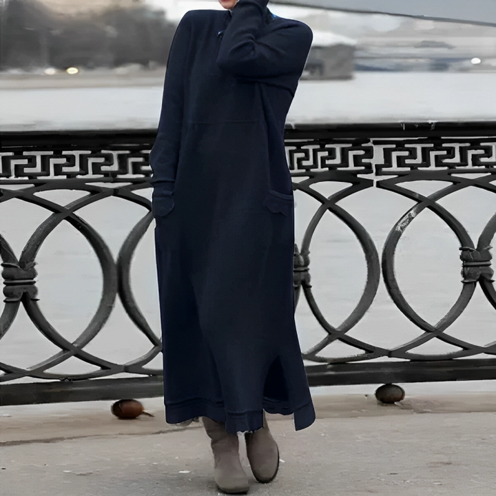 Casual Long Winter Dress Noelle, view 6 - Elena Harper