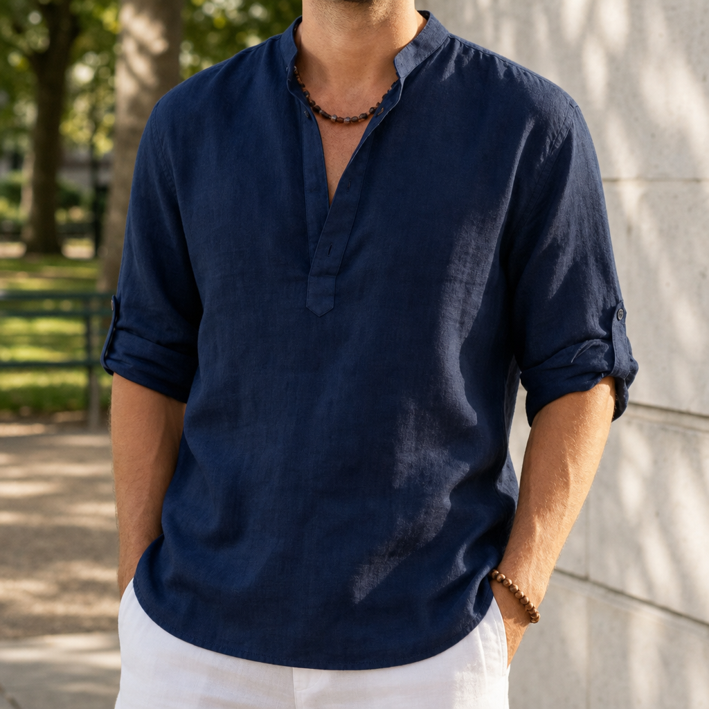 Begur Linen Henley Shirt