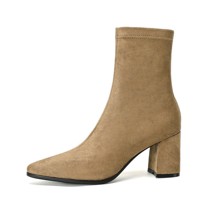 Stretch Ankle Boots with Heels, view 10 - Elena Harper