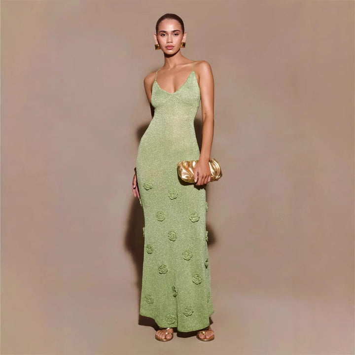 Crochet Dress with Floral Sequins | Ideal for Spring