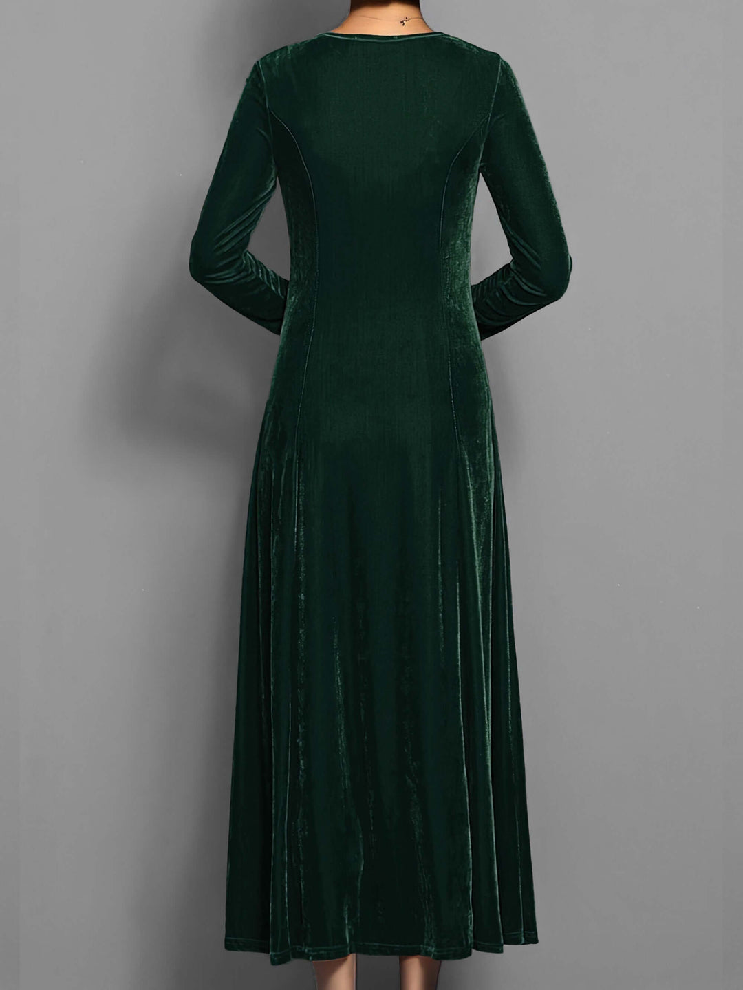 Women's Velvet Midi Dress, view 10 - Elena Harper