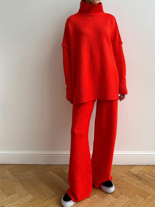 Sharon Trendy Loose Sweater and Pants Two-Piece Set - Elena Harper