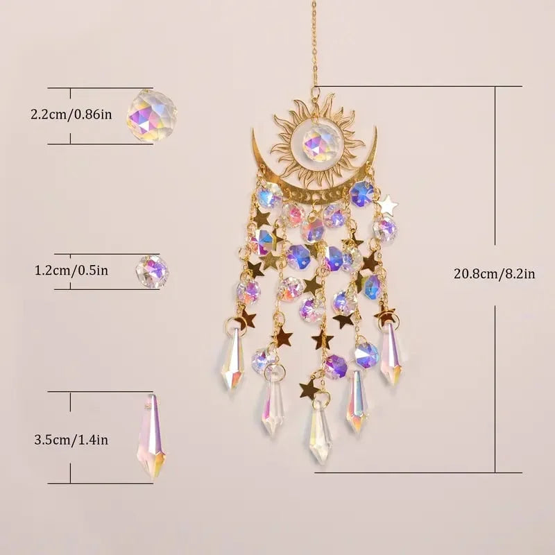 Glowcraft Sun and Moon Pendant Crystal Light Ornaments, view 5 - Elena Harper