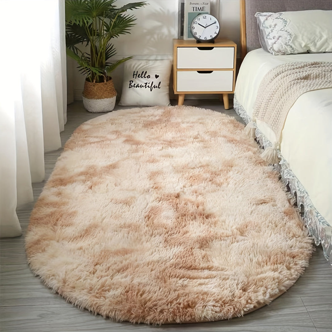 Oval Plush Rug – Soft Rug and Style for Bedroom and Living Room Décor