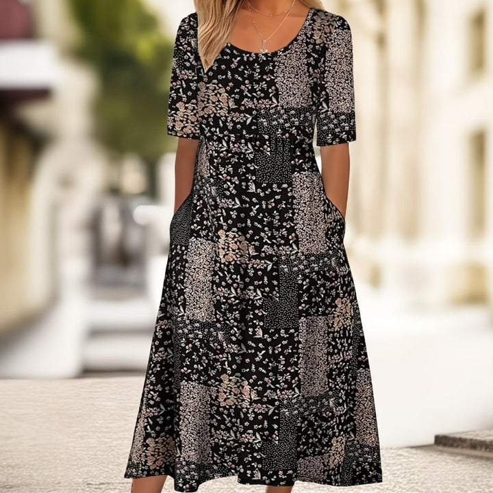 Vintage Floral Print Dress