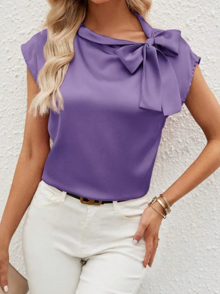 Women's Satin Blouse with Bow