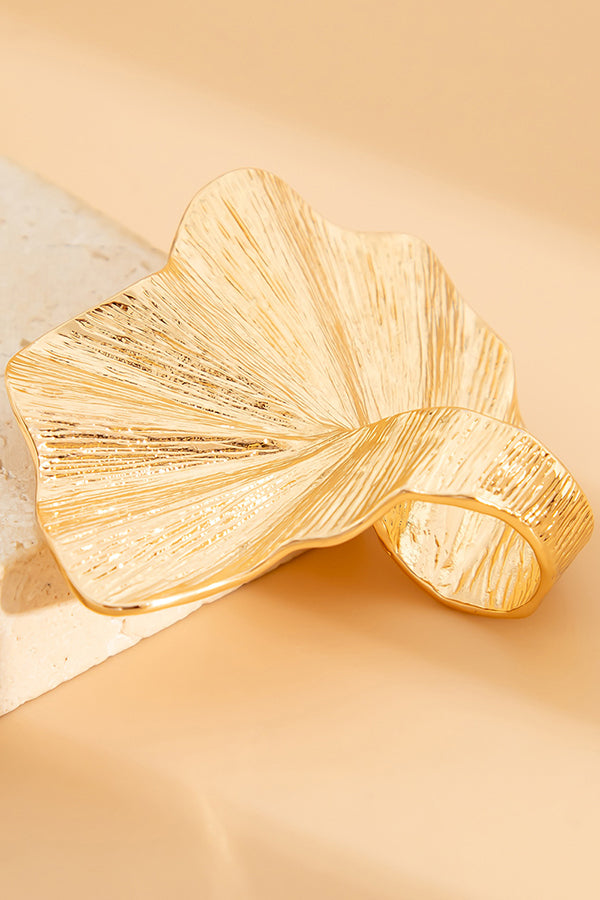 Fashion Irregular Ginkgo Leaf Shape Alloy Ring