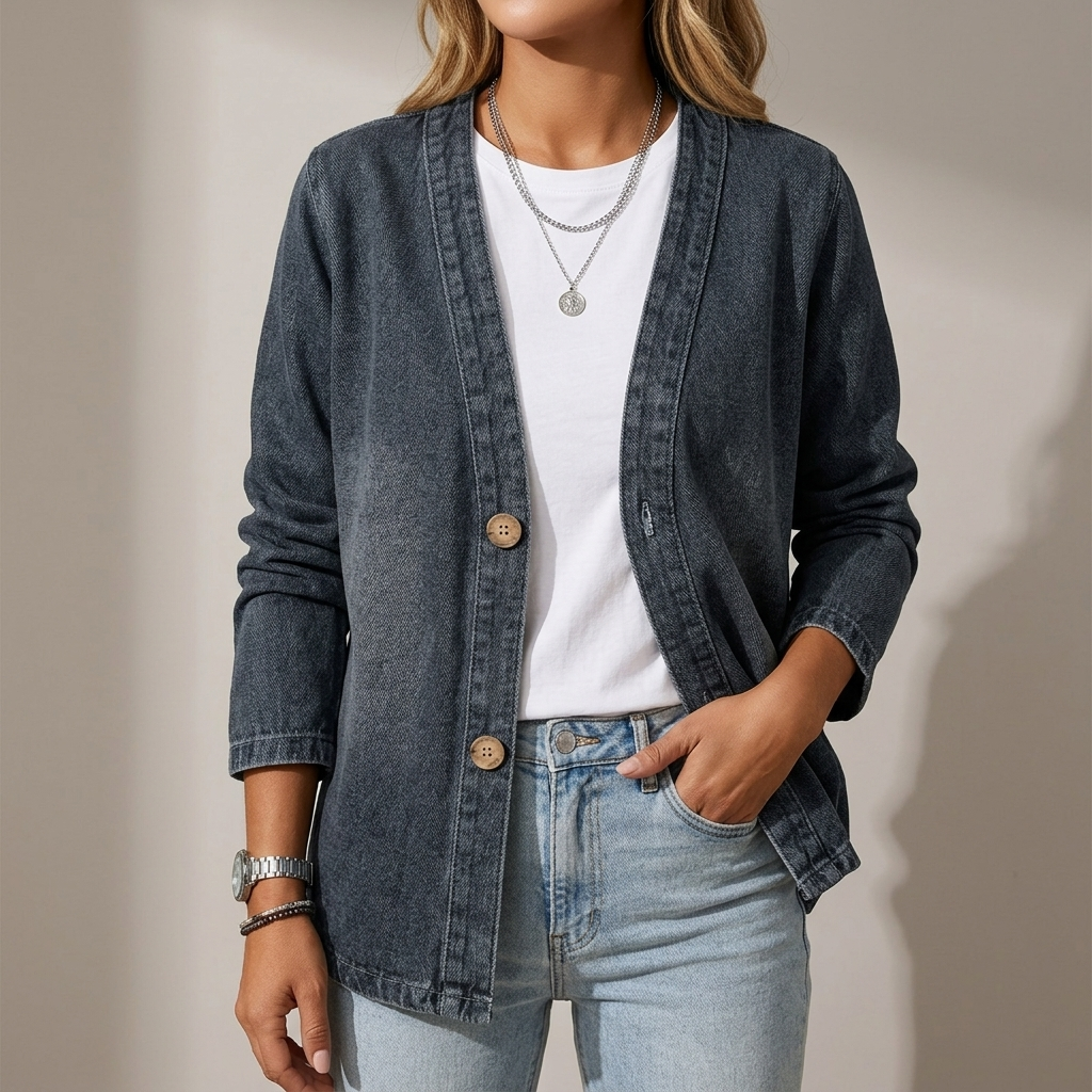 Amelie Casual and Elegant Women's Knit Cardigan, view 3 - Elena Harper