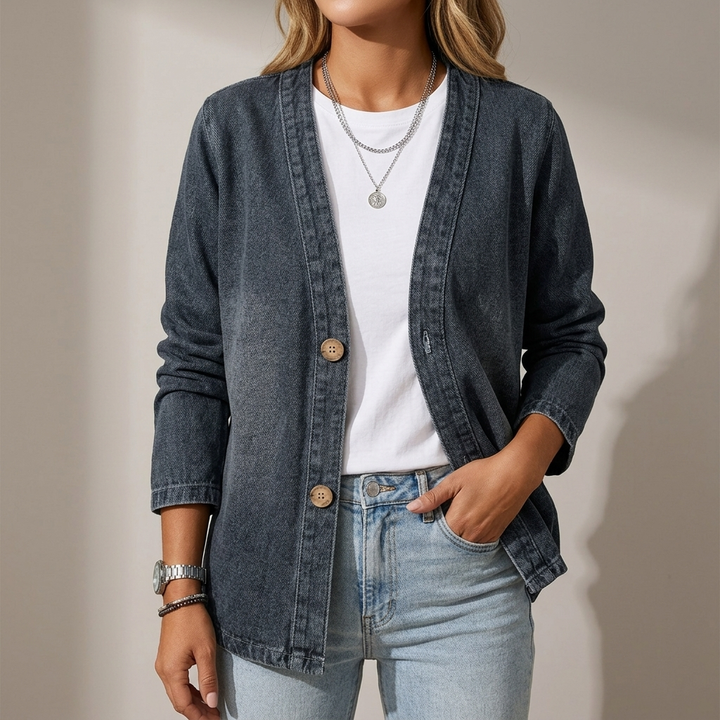 Amelie Casual and Elegant Women's Knit Cardigan, view 3 - Elena Harper