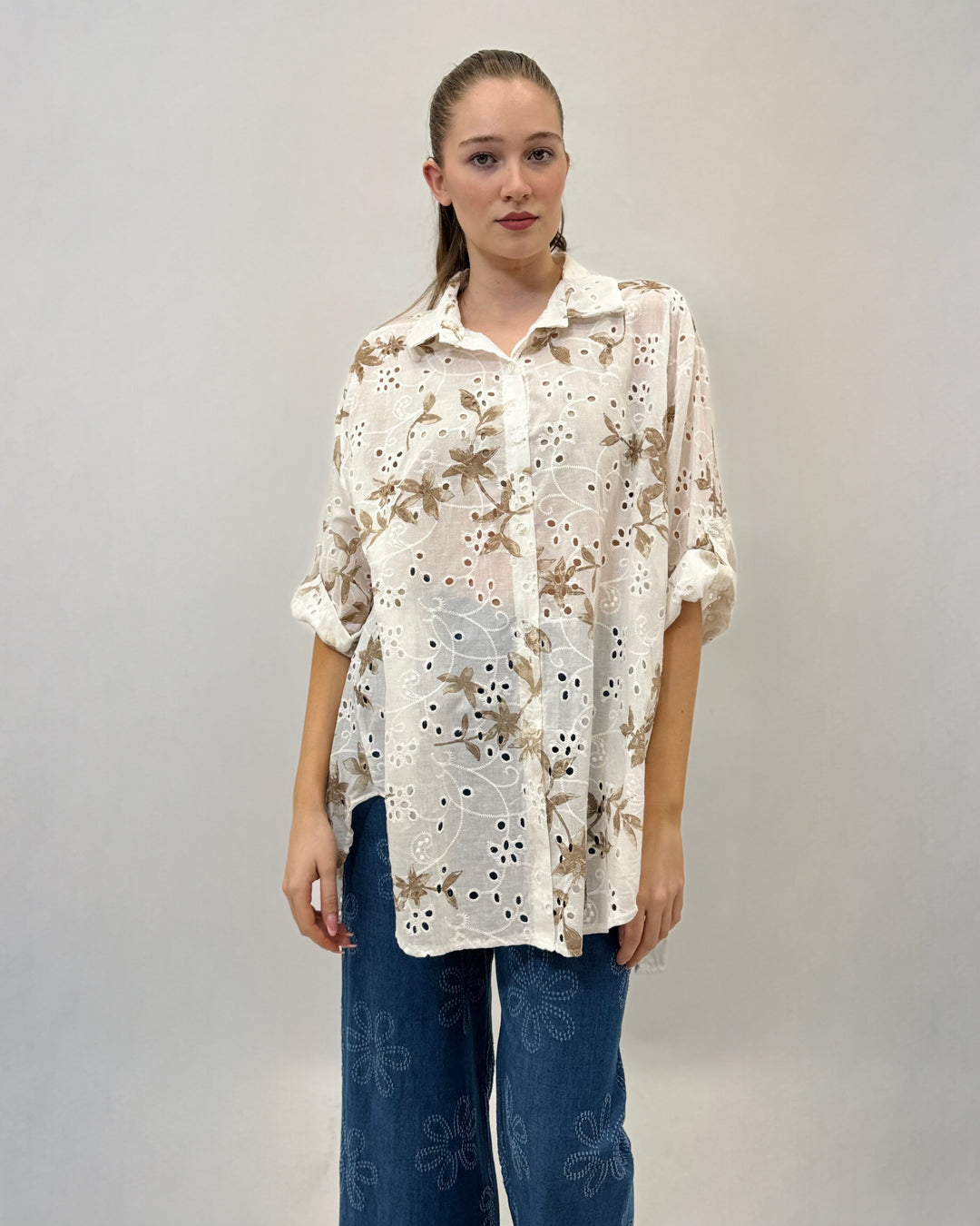 Zelda™  |  soft luxurious fabrics Shirt Floral Detail
