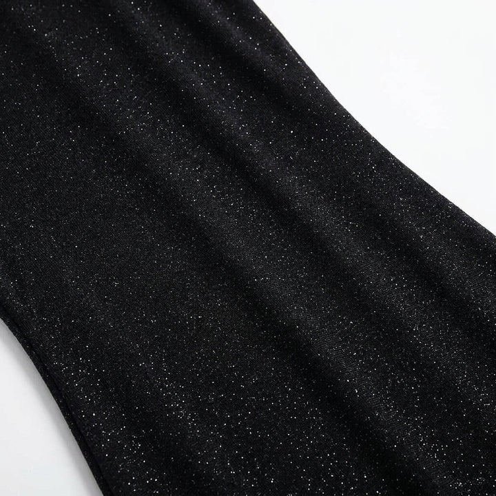 Black Maxi Dress Square Neck Slim Fit Evening Party Dress