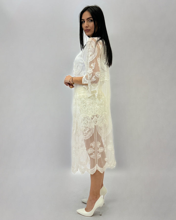 Francien™  |  Long Embroidered Cover-up