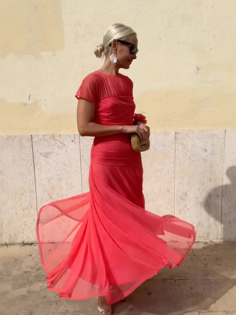 Elegant Long Chiffon Dress for Women - Delphine