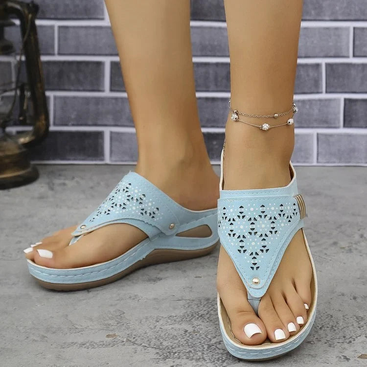Anazza Comfortable Everyday Sandals with Wedge Heel - Elena Harper