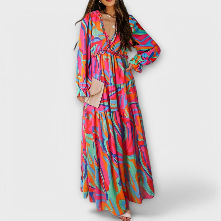 Elegant Ynah™ maxi dress by Emma & Rose Cape Town featuring flowy fabric and a stylish silhouette.