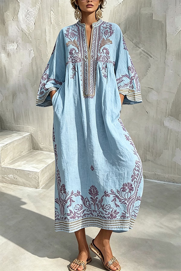 The Sage & Lavender Embroidered Kaftan
