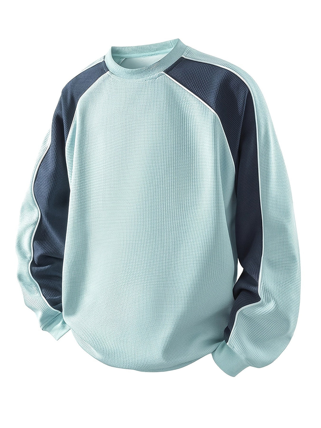 Sheldon Color-Block Round Neck Sweatshirt, view 9 - Elena Harper