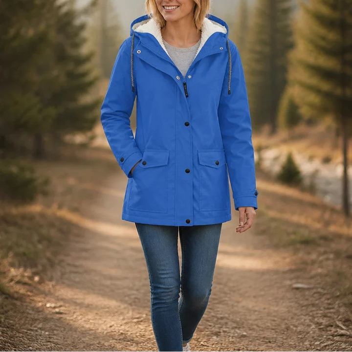 Mandy Warm and Stylish Fleece Winter Jacket with Hood, view 7 - Elena Harper