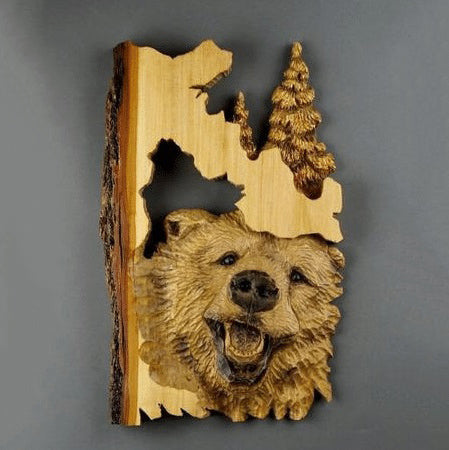 Carved Wooden Wall Decoration in Animal Shapes