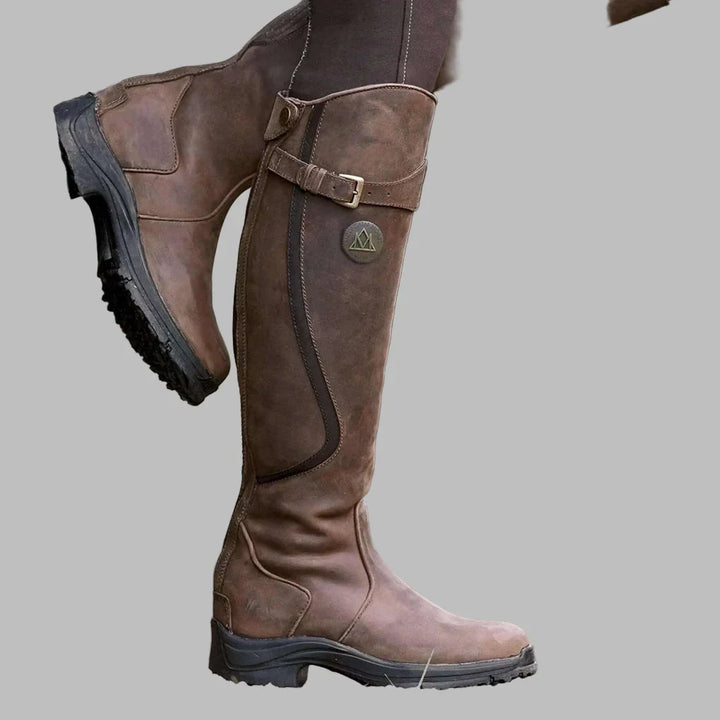Ladies' Orthopedic Leather Boots with Extra Foot Support - Elena Harper