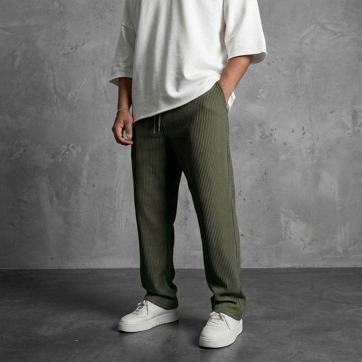 Marion Casual Loose Cord Pants with Drawstring, view 6 - Elena Harper
