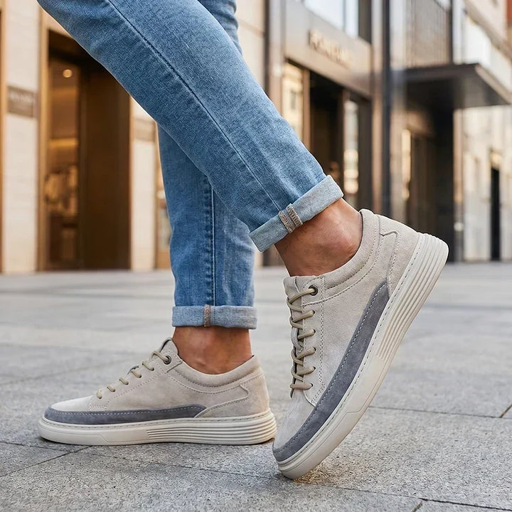 Enzo Premium Suede Cushioned Sneakers, view 5 - Elena Harper