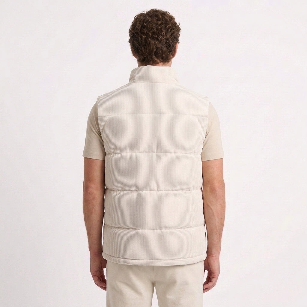 Quilted Velvet Padded Gilet for Men