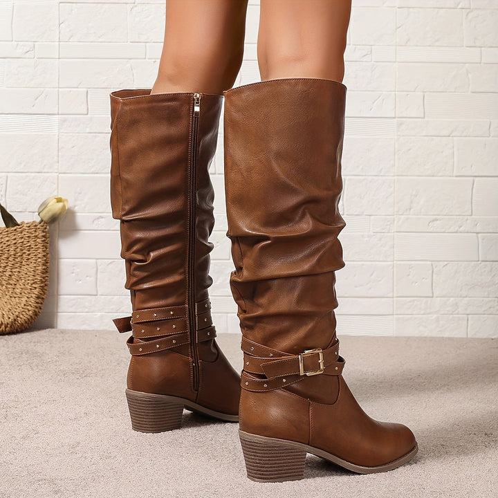 Ragnhild Stylish Knee-High Slouch Boots for Everyday Wear, view 7 - Elena Harper