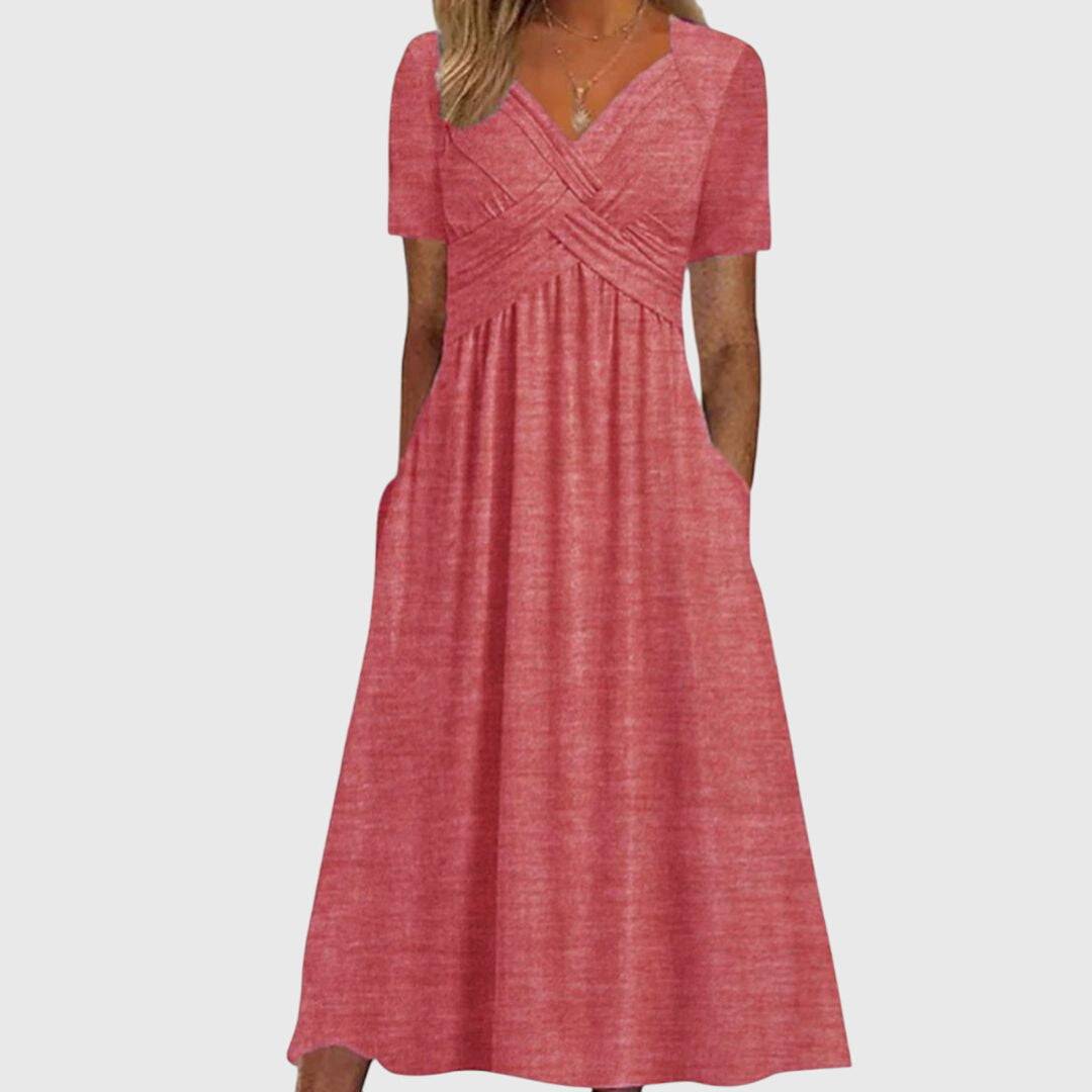 Amanda™ flattering dress by Emma & Rose Cape Town, featuring a stylish fit and elegant design, shown in a vibrant fabric.
