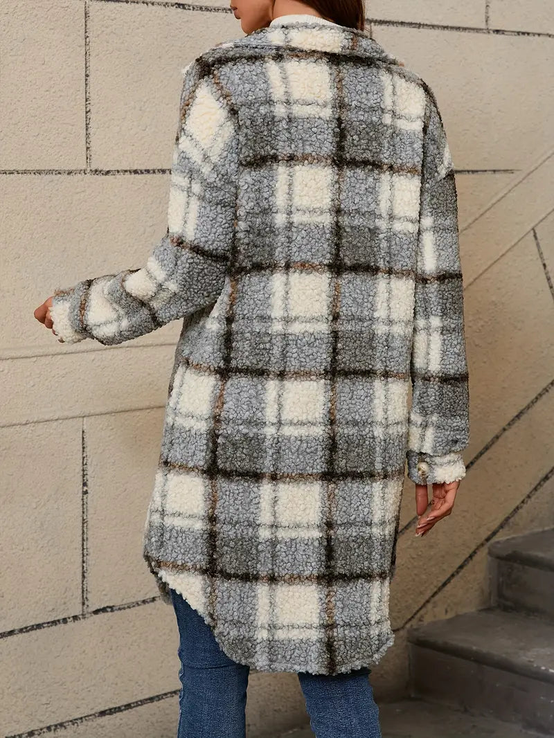 Isabelle™ | Comfortable Checked Teddy Coat