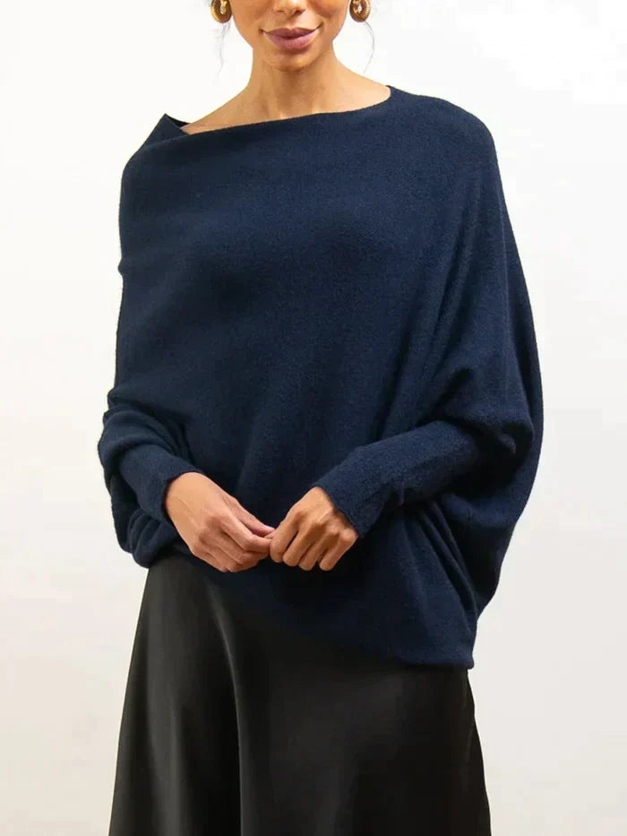 Asymmetrical Draped Sweater for Women - Fluid and Elegant