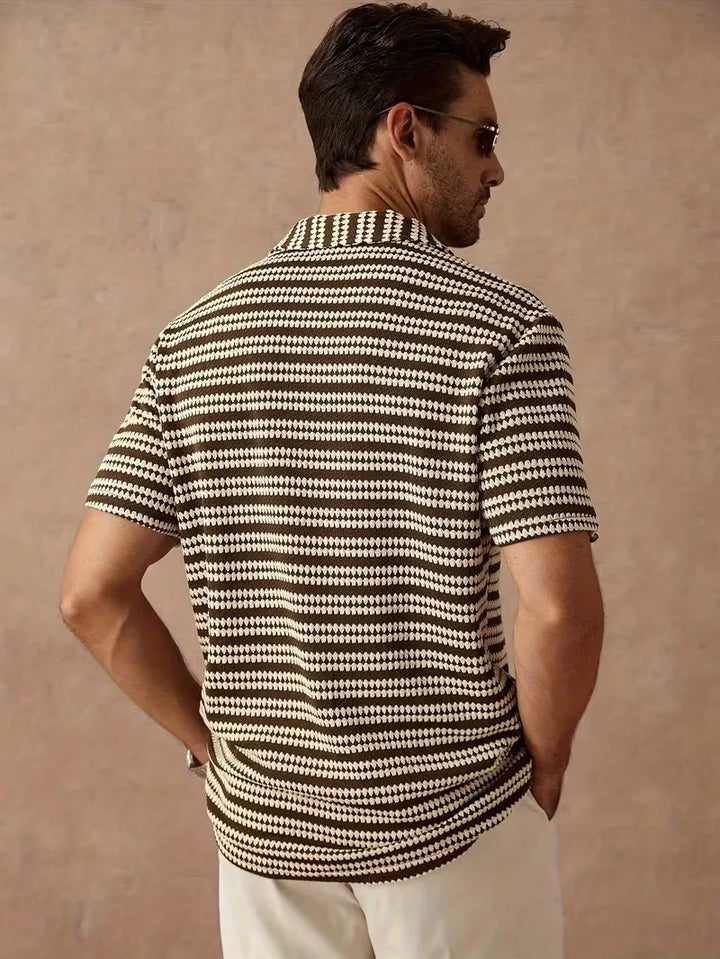 Textured V-Neck Shirt for Men
