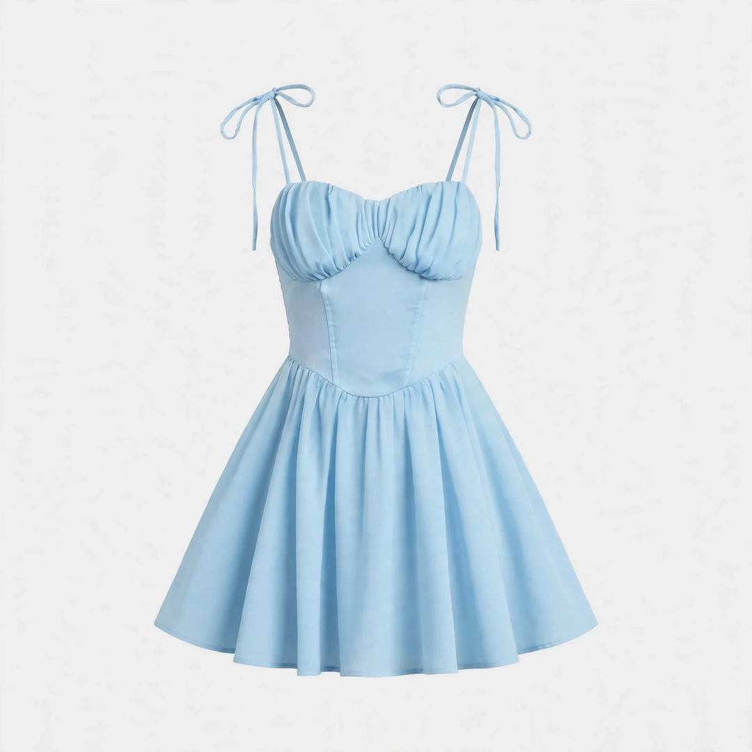 Millicent Goldwick | Sky Blue Tie Strap Summer Dress For Women