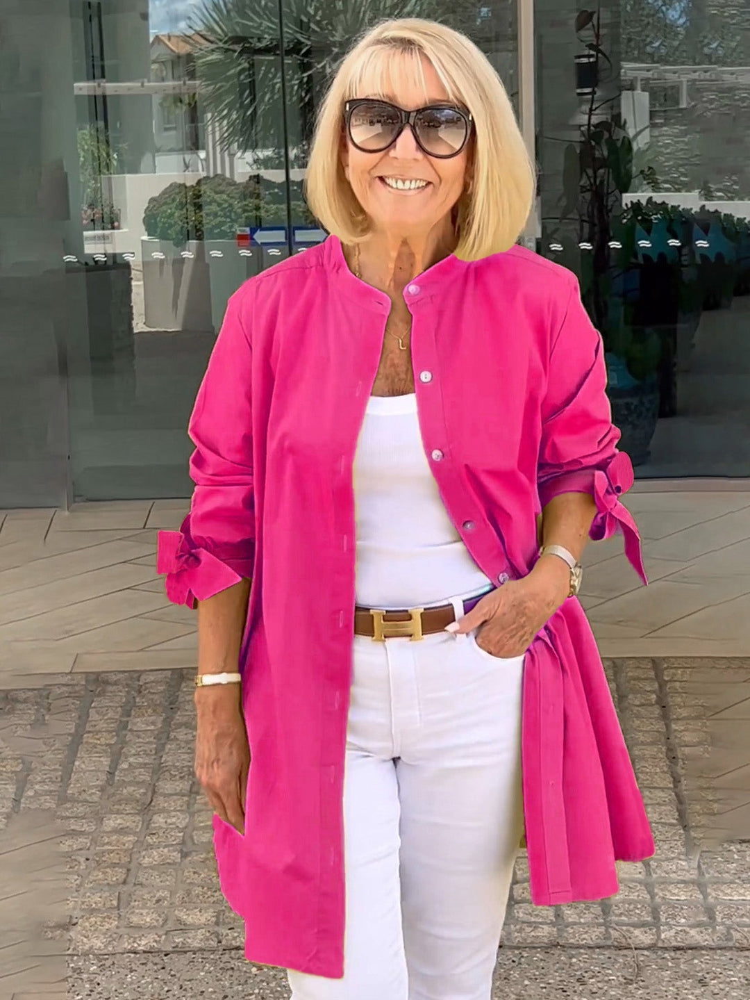 Liora™  |  Long Button-up Shirt Jacket
