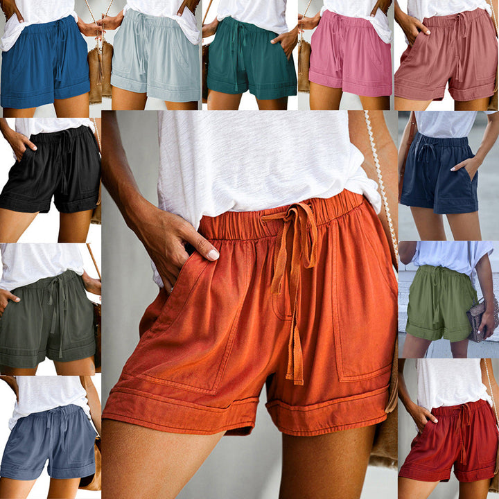 High-waisted wide-leg shorts for women