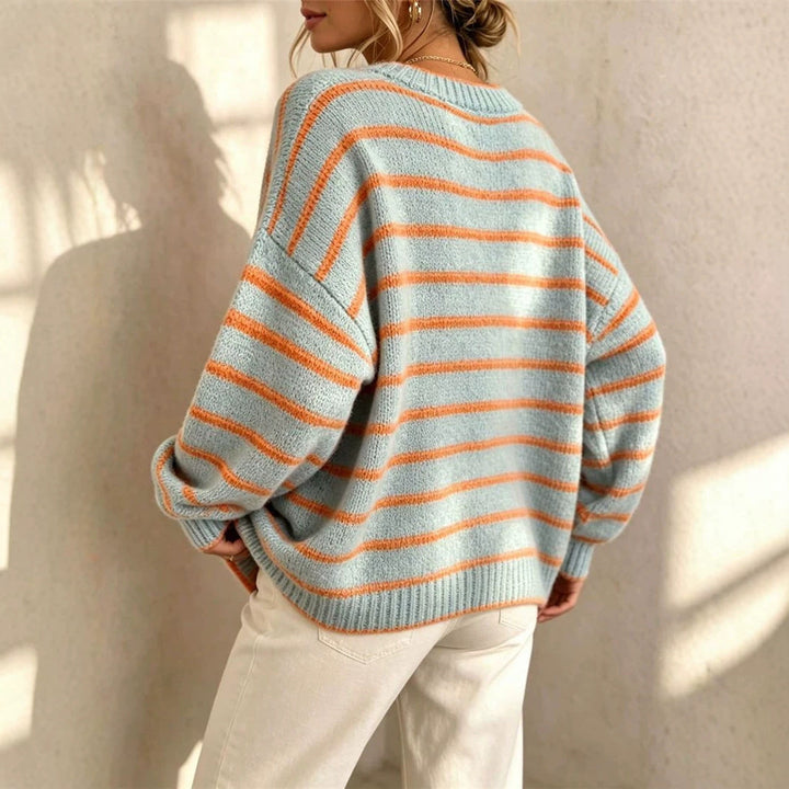 Women's Round Neck Knit Sweater - Casual and Comfortable