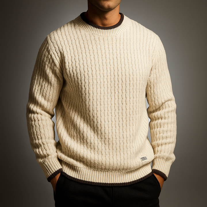 Gabriel | Premium Knitted Sweater Made of Merino Wool with Cable Knit