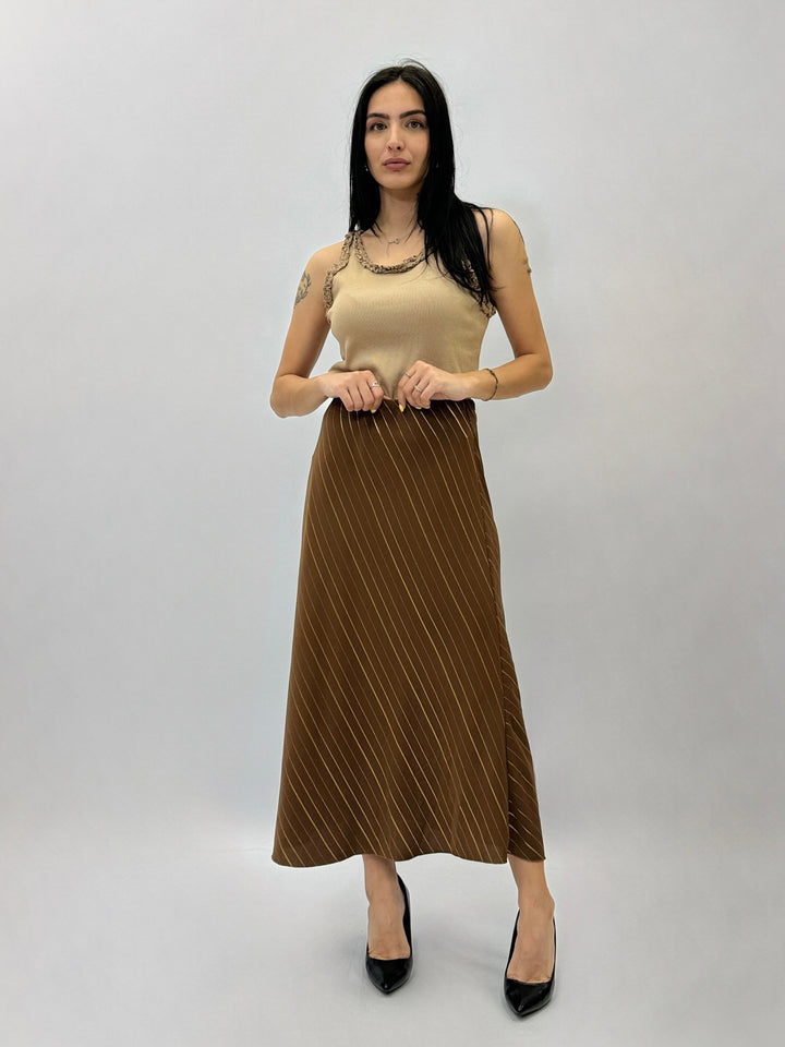Fenna™  |  Striped Midi Skirt