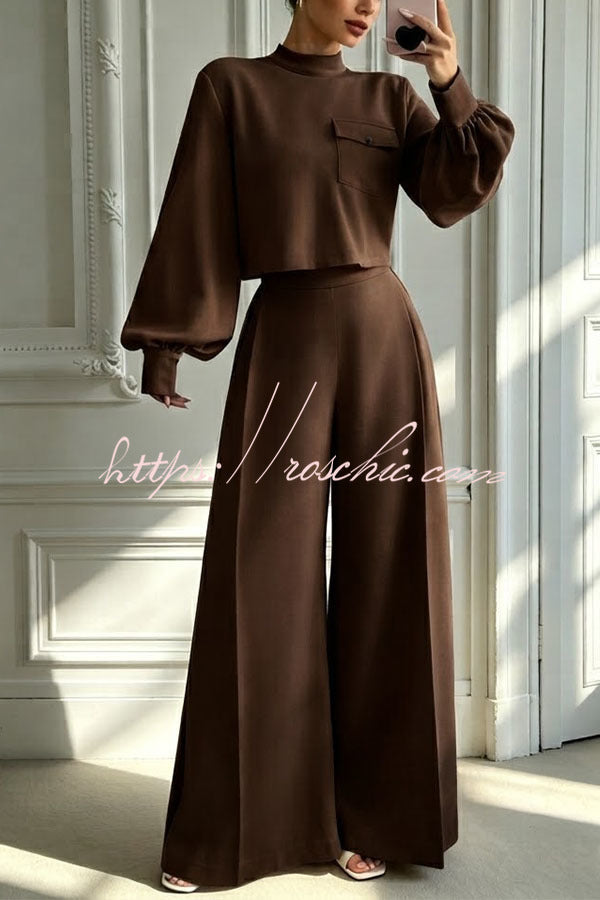 The Ultimate Chic Matching Set: Crop Top & Wide-Leg Pants