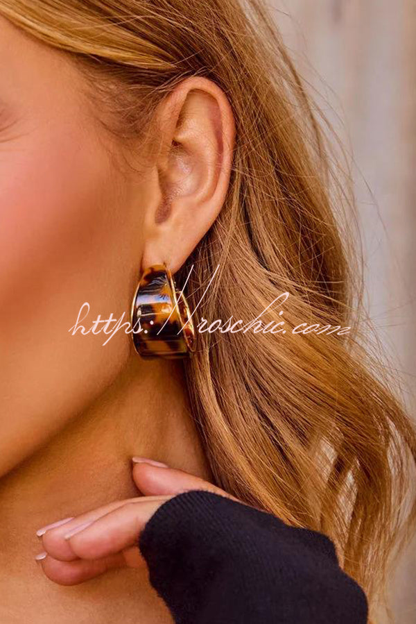 Leopard-print C-shaped Earrings