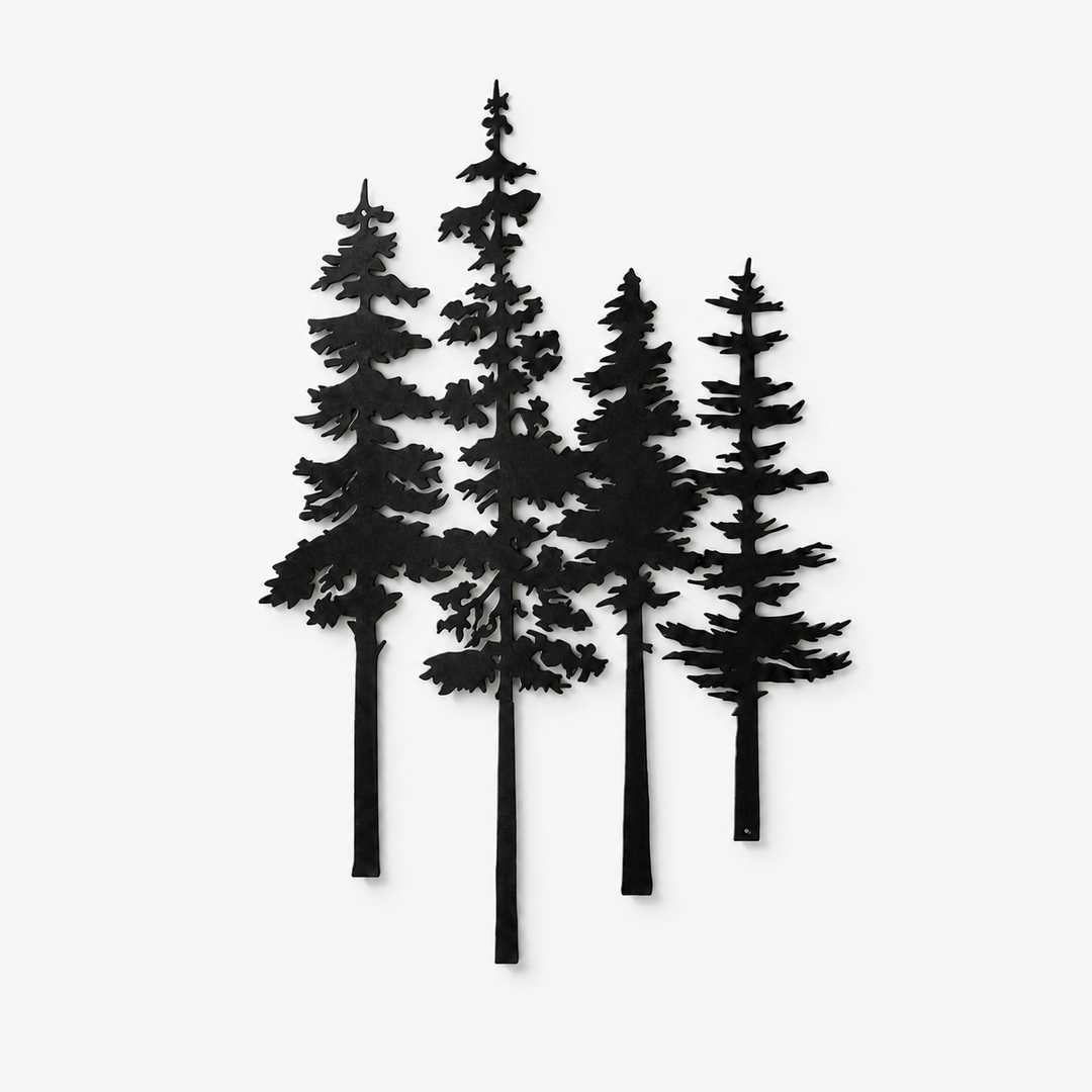 Duskgrove Dimensional Pine Trees Metal Wall Art - Elena Harper