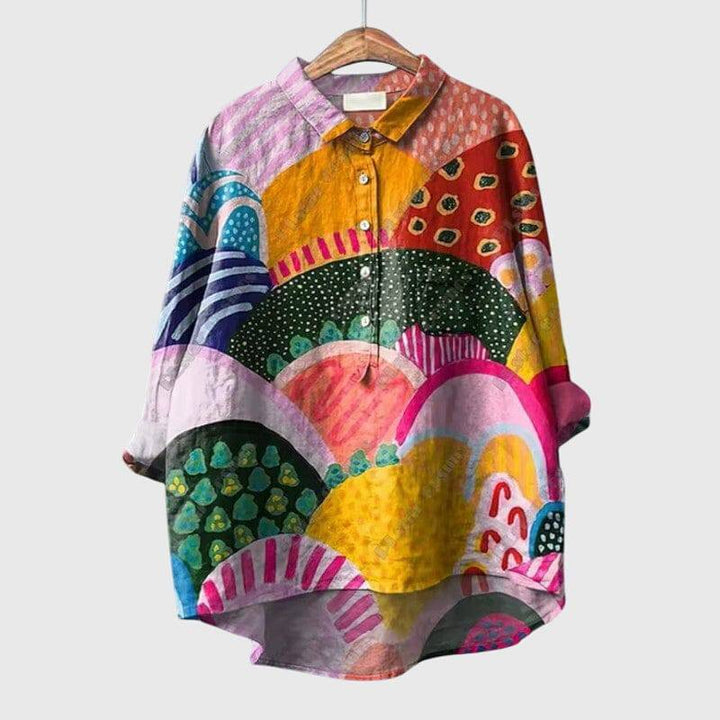 Elegant Linnea blouse by Emma & Rose Cape Town featuring a stylish, flowy design and intricate detailing.