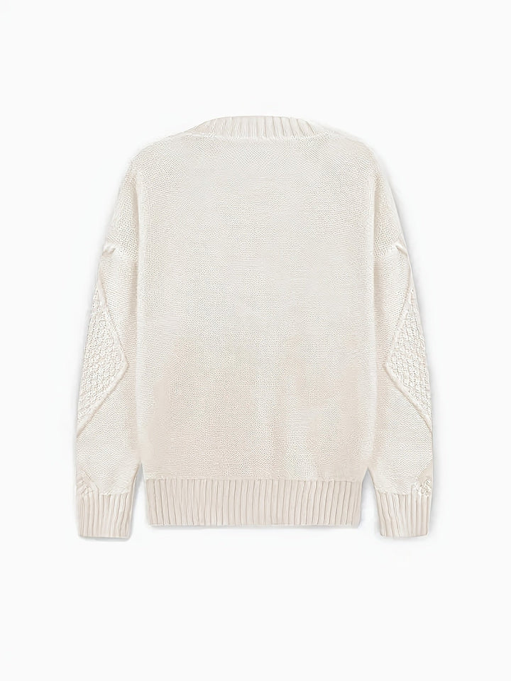 Aurélie - Elegant Cabled Cardigan V-Neck