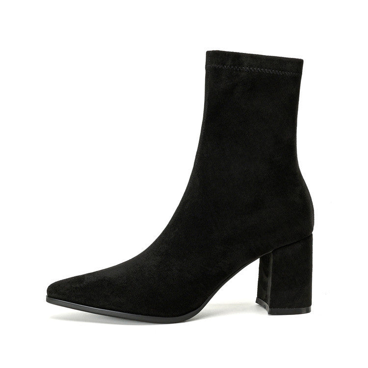Stretch Ankle Boots with Heels - Elena Harper