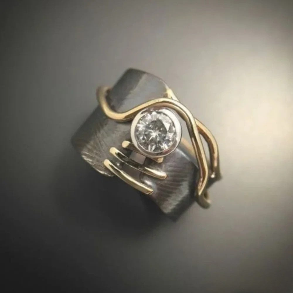Retro™  |  Dark Silver Zirconia Ring