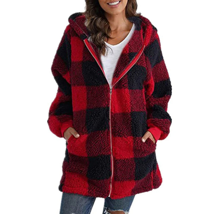 Casual Checkered Coat, view 4 - Elena Harper