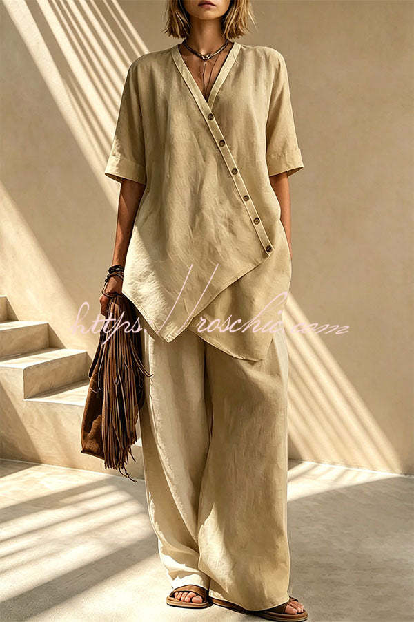 Tulum Asymmetric Linen Two-Piece Set