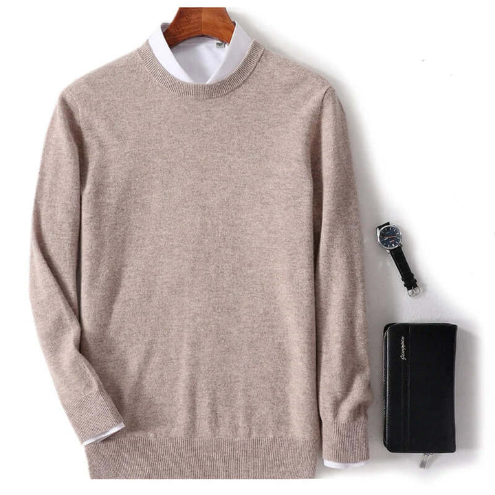 Men's Soft Knit Crew Neck Sweater, view 2 - Elena Harper