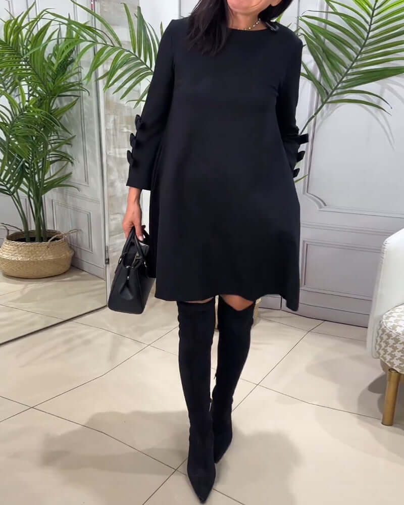 Women's Casual Long-Sleeve Stretch Dress, view 2 - Elena Harper
