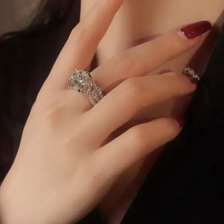 Halyna 3-Carat Super Flash Moissanite Ring, view 7 - Elena Harper